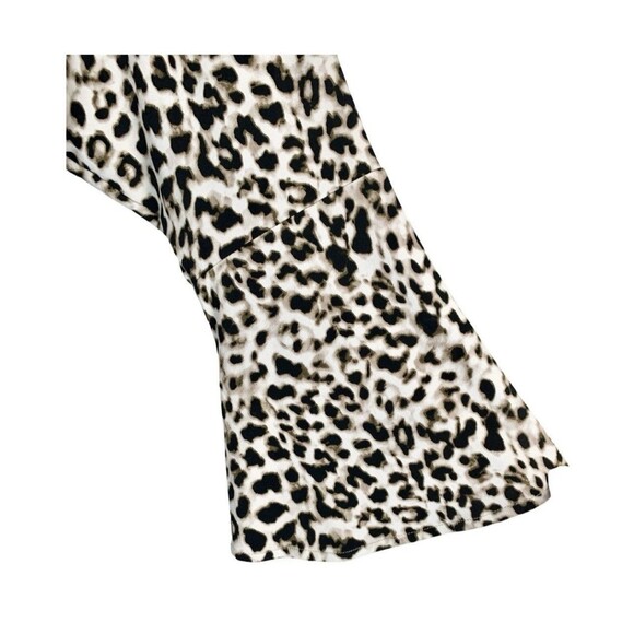 Calvin Klein Liquid Knit Leopard Animal Print 3/4 Bell Sleeve Top Blouse Large - Picture 5 of 8
